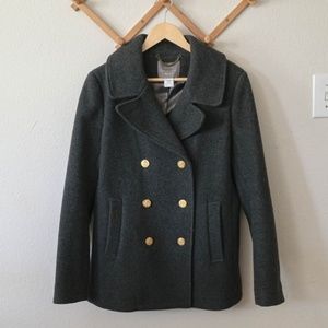 J. Crew Majesty Peacoat in Heather Charcoal